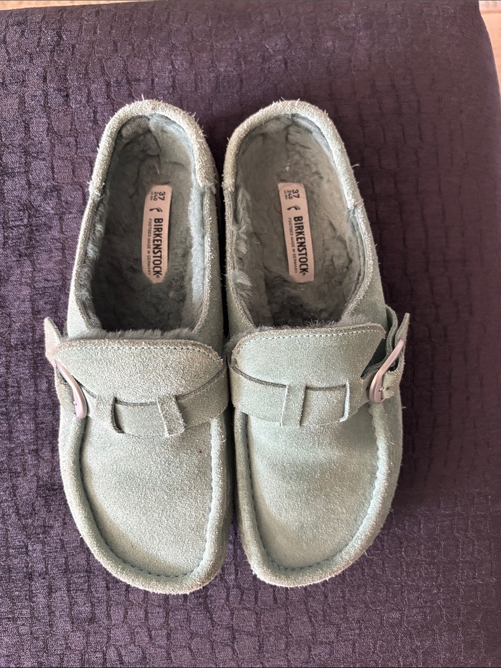 Suede Birkenstock loafers